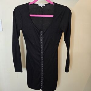 Charlotte Russe Black Long Sleeve Bodycon Dress
